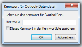 Schützen Sie Ihre Outlook-Daten mit einem Passwort!