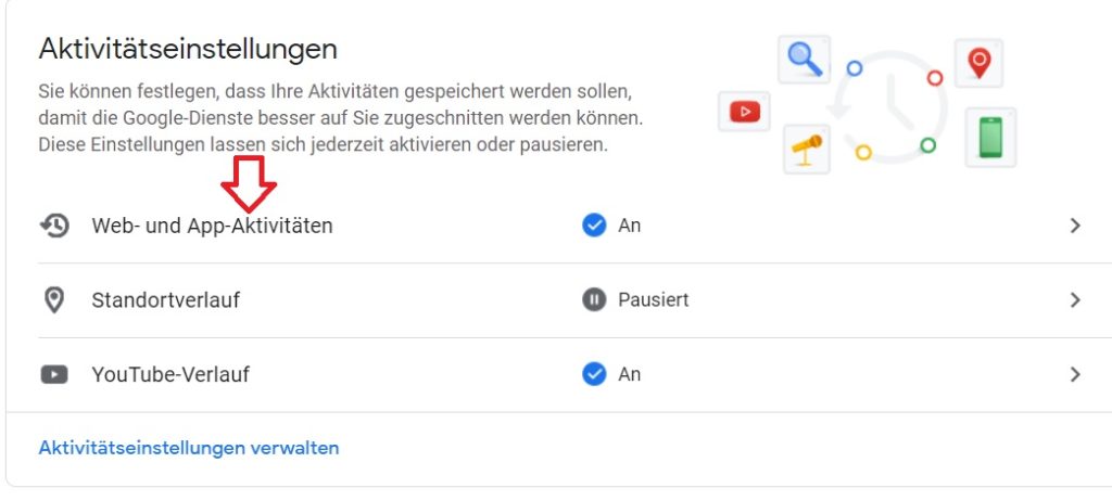 Aktivitätseinstellungen