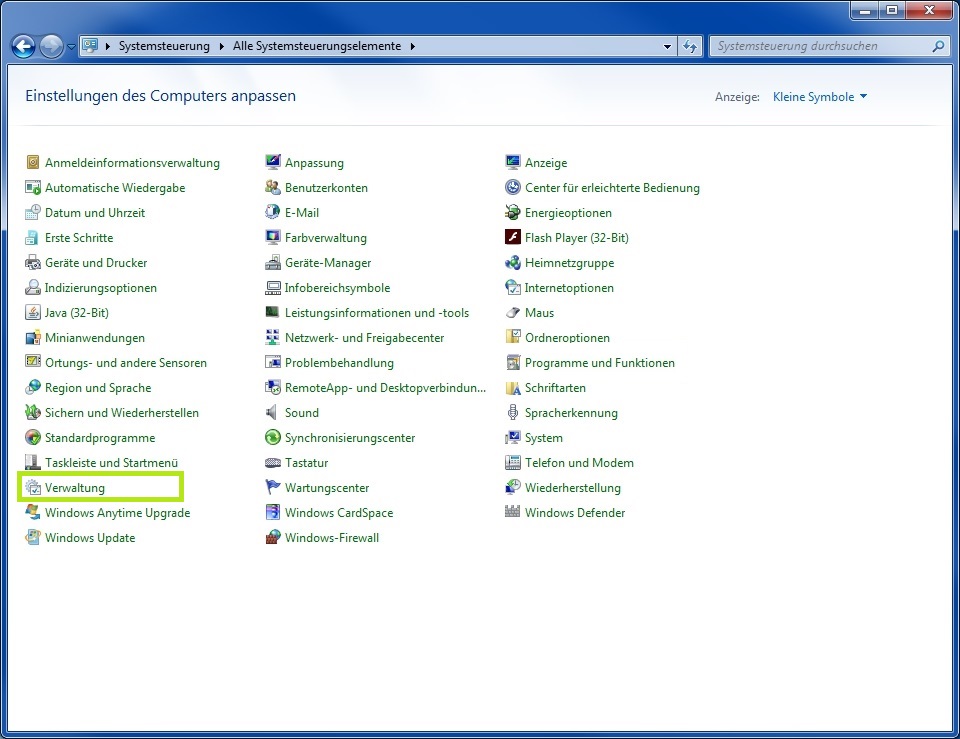 Windows Verwaltung