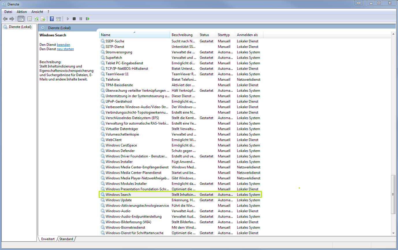 Windows Search Dienst