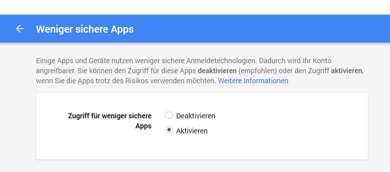 weniger sichere App