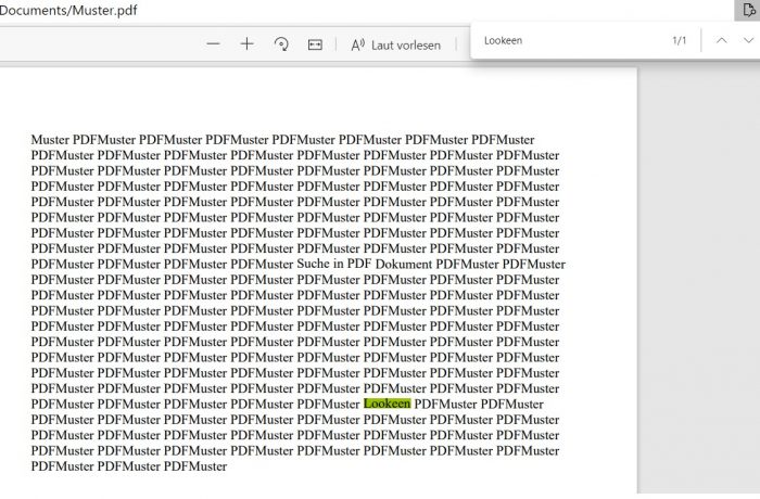 PDF Dokument Suche