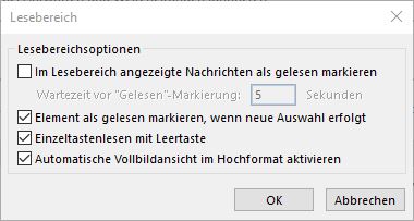 Outlook Einzeltastenlesen