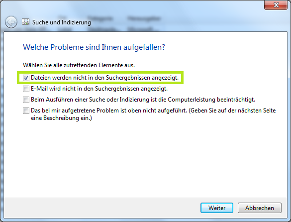 Welche Probleme sind Ihnen aufgefallen.