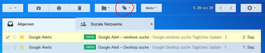 Einer E-Mail können in Gmail mehrere Labels zugeordnet werden und können so schneller gefunden werden