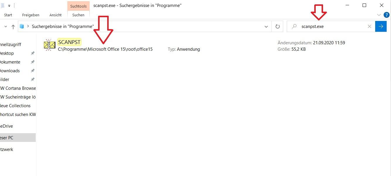 Microsoft Explorer Programme Scanpst.Exe