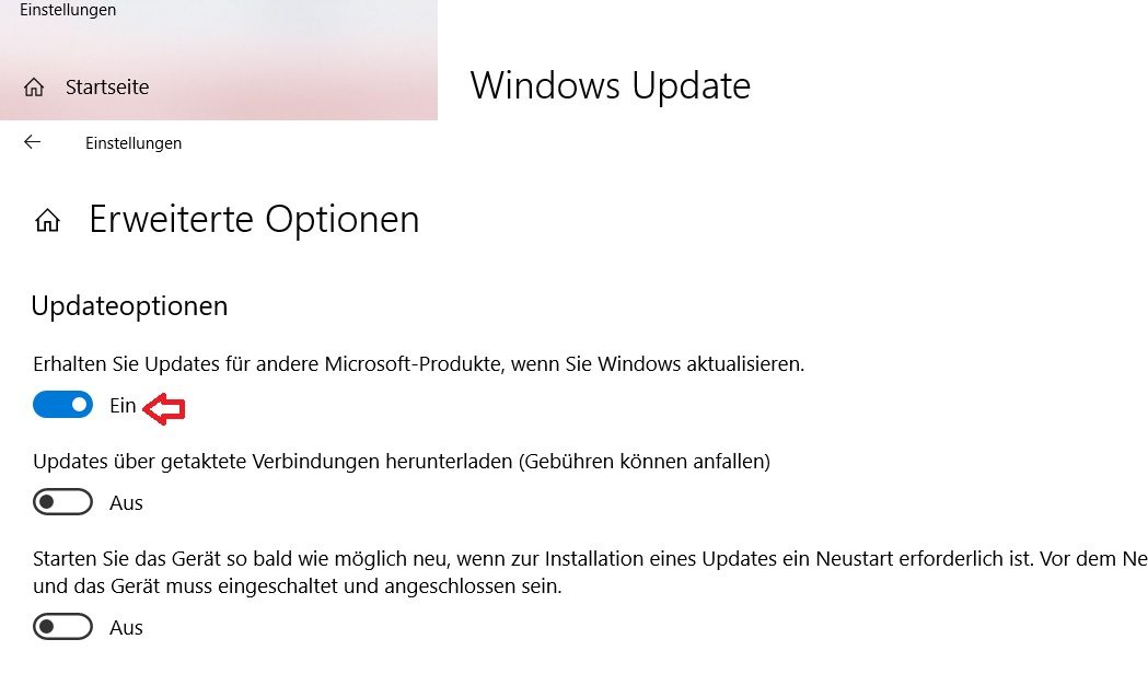 Systemsteuerung Updates aktualisieren