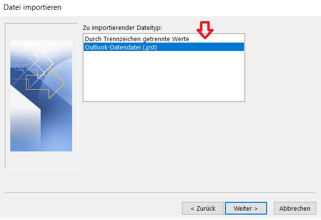 Outlook Import/Export Assistent