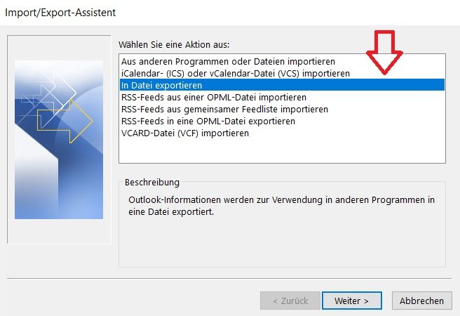 Outlook Import/Export Assistent