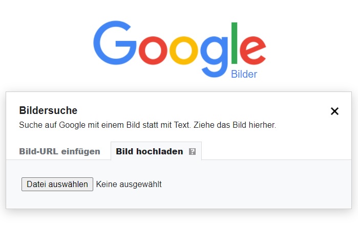 Google Images Kamerasymbol Optionen