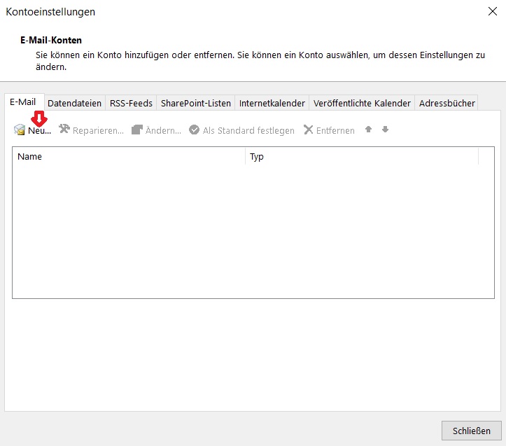 Outlook Kontoeinstellungen