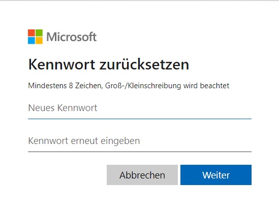 Passwort zurücksetzen Outlook