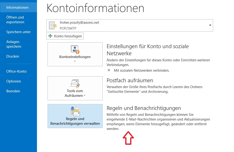 Regeln Benachrichtigungen Outlook