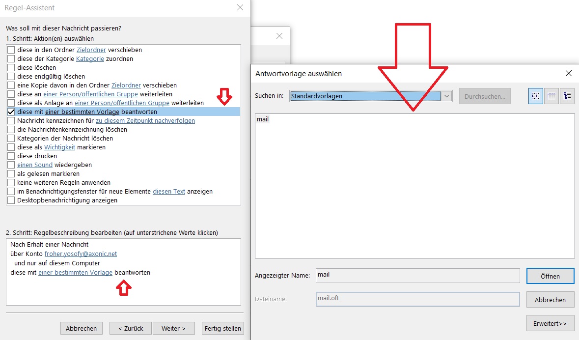 Outlook Abwesenheitsnotiz über Regeln einrichten