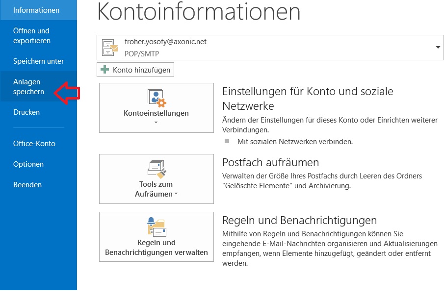 Outlook Anhänge speichern