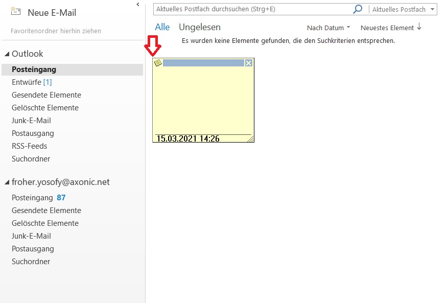 Outlook Notiz erstellen