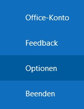 Outlook Optionen