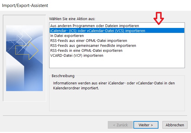 Outlook Import Export Assistent