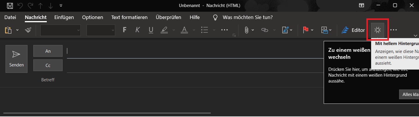Outlook Dark Mode