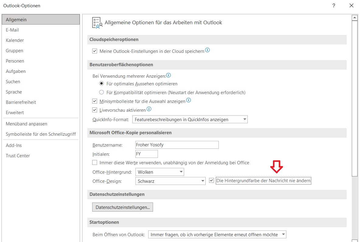 Outlook Dark Mode