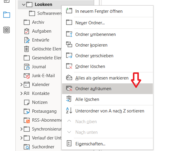 Outlook aufräumen