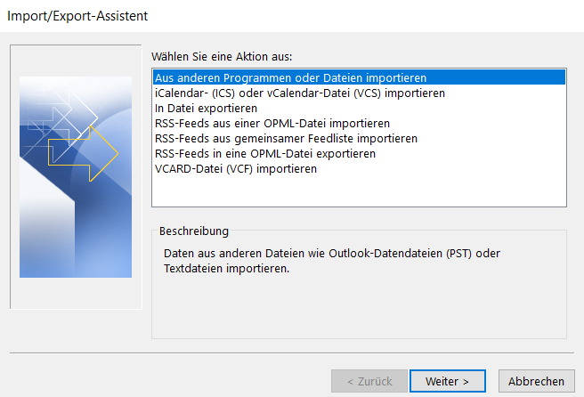 Kontakte importieren Outlook